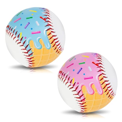 Personalized 9in PVC Practice Baseball Set with Pink Blue Drip - Ideal Sports Gift for Players Coaches Moms