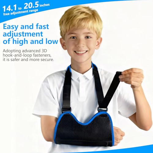 Child Arm Sling: Dual Steel Plate Support for Enhanced Stability & Safety, Breathable Mesh & Soft Sponge Lining, Skin-Friendly, Ergonomic Design for Kids, Prevents Circulation Issues