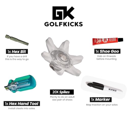 Golf Shoe DIY Cleats Kit - Convert Sneakers into Golf Shoes with Traction Spikes