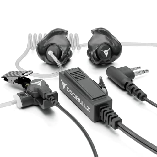 Two-Way Radio Headset with Custom Molded Ear Tips for Surveillance and Security
