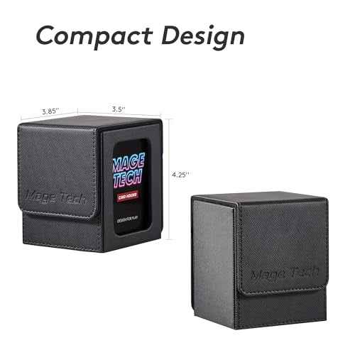 Commander Deck Box Lite - Card Display with Mini Snap Card Holder & Removable Cover, Fits 100+ Single-Sleeved Cards, Ideal for MTG, PTCG, OPCG, SWU & More (Black)