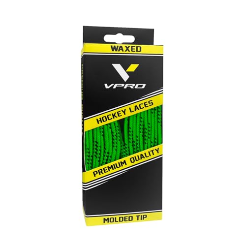 84-Inch Waxed Hockey Skate Laces - Green, Secure & Waterproof