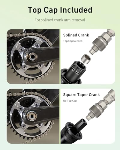 Bike Crank Puller Set for Square Taper Shimano ISIS Splined Cranks - Without BB Socket