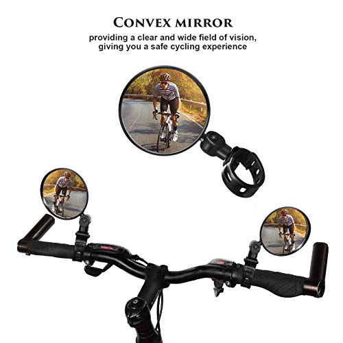2 Pcs Bicycle Rearview Mirrors Adjustable 360° Rotatable Handlebar Wide Angle Convex Safety