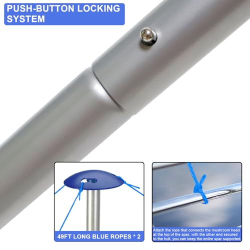 Boat Cover Support Poles Adjustable Water Pooling Prevention System - 2 Pack