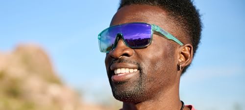 Tifosi Sanctum Shield Cycling Sunglasses Aqua Shimmer Rose Mirror Smoke - Sport Eyewear