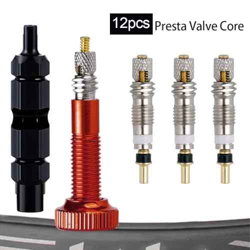 Presta Valve Core Bike Valve Core Removal Tool MTB Tire Valve Stem Repair, Bicycle Valve Core Replacements Set, Presta & Schrader Valve Stem Remover Tool Kit