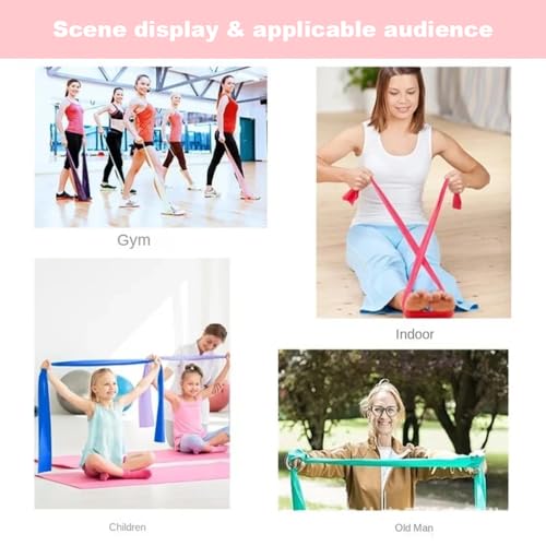 Latex Resistance Bands for Yoga & Fitness, High Elastic Anti Break Stretch Bands, Full Body Workout Bands for Home Gym, Pink, 59 * 5.9 * 0.01In