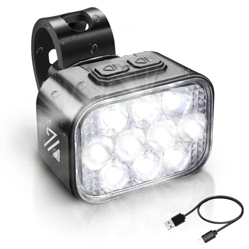 Bike Light Set Front and Back - Ultra Bright 10 LED USB Rechargeable Waterproof