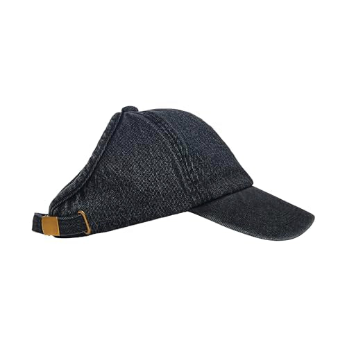 Backless Satin Lined Cap for Curls & Protective Styles - Solid Black Denim
