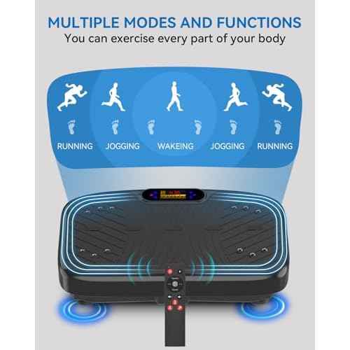 Vibration Plate Exercise Machine, Vibrating Plate Platform for Lymphatic Drainage with 200 Adjustable Speeds, Power Vibration Plate for Weight Loss & Fitness, Supports Max Weight 450 Lbs