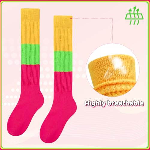 Neon Sweatbands Set for Sports & Workout - Headband, Wristbands, Slouch Socks