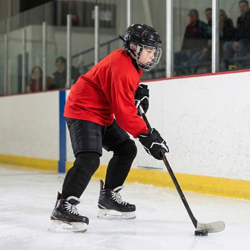Black Large High-Density Mesh Ice Hockey Socks - Breathable Practice Gear