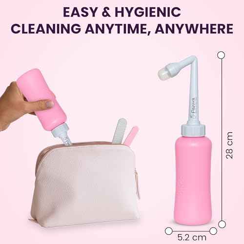 Portable Bidet for Travel 500ml (17oz), Large Capacity Peri Bottle, Compact, Easy-to-Use, Leak-Resistant Travel Bidet Made from ABS Plastic, Feminine Hygiene for Comfort and Freshness
