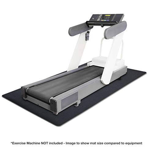 Exercise Equipment Mat for Treadmills & Home Gym - 84"L x 36"W, Black