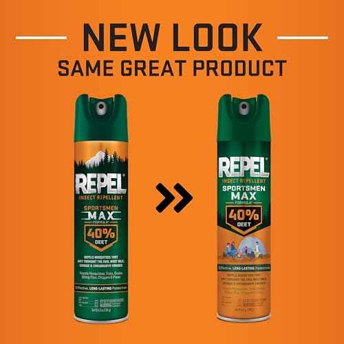 Repel Insect Repellent Sportsmen Max Formula 40% DEET, 6.5 Ounces, Long-Lasting Aerosol Insect Repellent Spray Repels Mosquitoes, Ticks, Gnats, Biting Flies, Chiggers and Fleas, 3 Pack