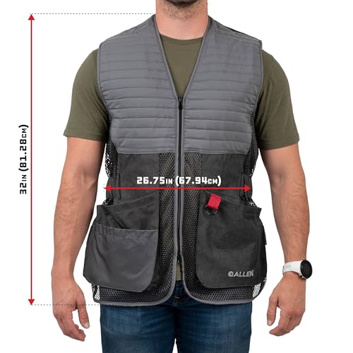 Men's Shooting Vest Mesh Vest with Moveable Shoulder Pad Deep Pockets & Side Straps - X-Large