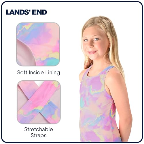 Lands' End Girls' Swimwear UPF 50 One Piece Swim Suit (XS-XL)