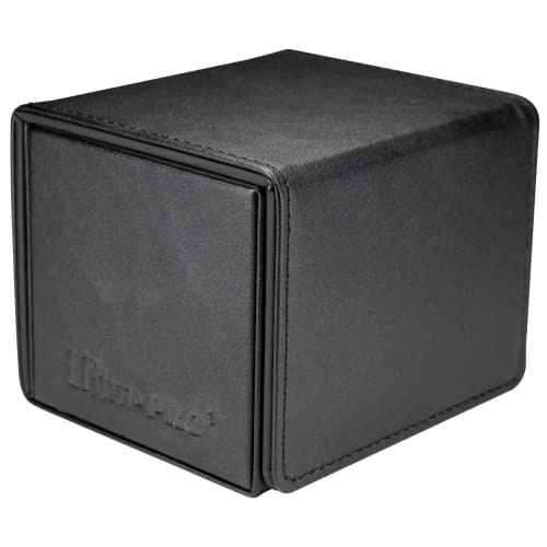 Ultra Pro - Vivid Alcove Edge Deck Box (Black) - Stores & Protects Up To 100 Standard Size Collectible, Baseball, Gaming, Sports or Any Standard Size Cards In You Collections