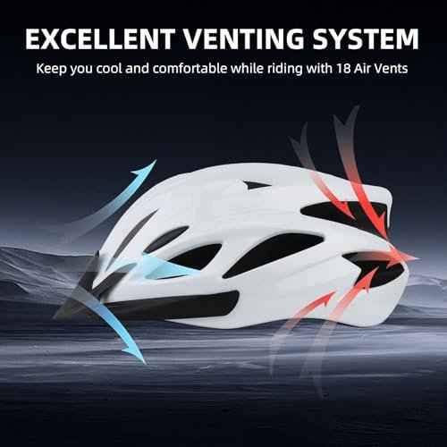 Adult Cycling Bike Helmet, Lightweight and Adjustable with Pads&Visor for Men and Women,Premium Quality Airflow Unisex Bicycle Helmet,Suggested Fit 57-62 cm