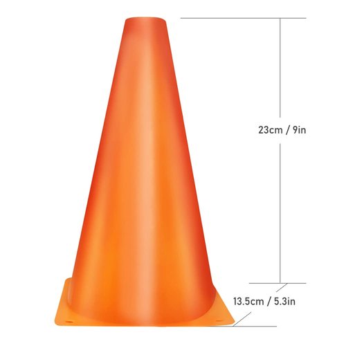 MIVERYEA Cones Sports, 9 Inch Training Cones for Soccer Practice, 15 Pack Agility Field Cone Set for Drills Football Basketball, Plastic Orange Cones for Outdoor Indoor Games