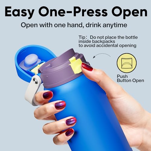 Insulated Stainless Steel Water Bottle with Straw - 40 oz Sapphire