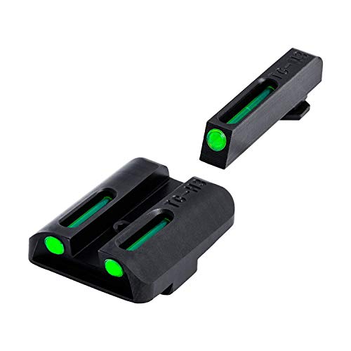 TRUGLO TFO Tritium & Fiber-Optic Handgun Sight | Snag-Resistant Front & Rear Bright Night Sights, Compatible with Glock Handguns