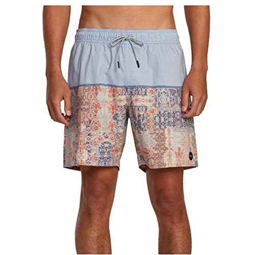RVCA Mens Elastic Waist Swim Trunk