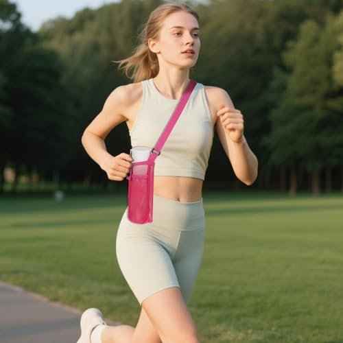 2 PCS Water Bottle Holder with Strap, Water Bottle Carrier with Strap, Light Bottles Sling Bag for Hiking, Walking, Camping, Travel