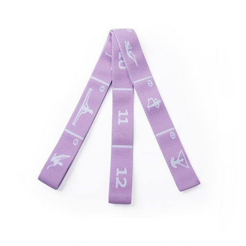 Xensamy Multi-Functional Slimming Resistance Bands Yoga Straps Elastic Stretching Band 12 Loops for Pilates, Latin Training, Dance, Gymnastics, Fitness, Ballet and Physical Therapy (Purple, 12 Grids)