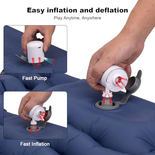 Mini Portable Air Pump with Lantern & 6 Nozzles for Inflatable Pool Floats Air Mattress