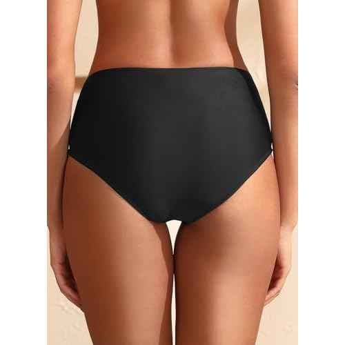 Daci Mid Rise Bikini Bottoms for Women - 2025 Full Coverage Bathing Suit Bottom Tummy Control Swimsuit Bottom