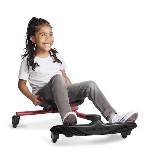 Radio Flyer Stingray Fun Drifting Ride-On Scooter for Kids Ages 3-8, 360¡Æ Spin Out Action, Adjustable Seat for Growing Children, Outdoor Toy