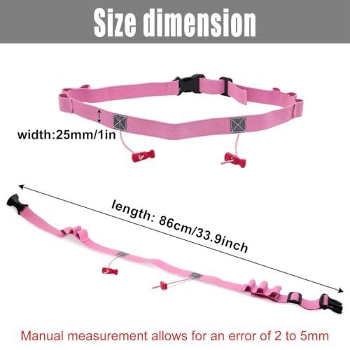 Black & Pink Race Number Belt with 6 Energy Gel Loops for Running & Triathlons