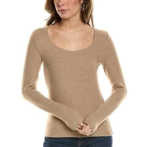 Vince Women's Long Sleeve Cozy Scoop Neck Top