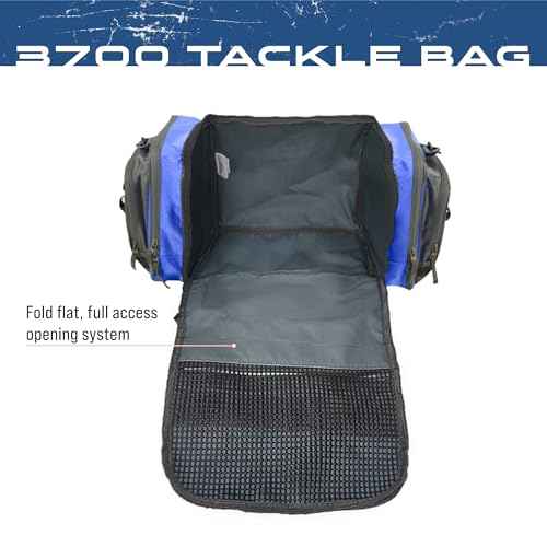 FROGG TOGGS Heavy Duty Fishing Tackle Duffle Bag, Includes Bait Trays, Blue, 3600