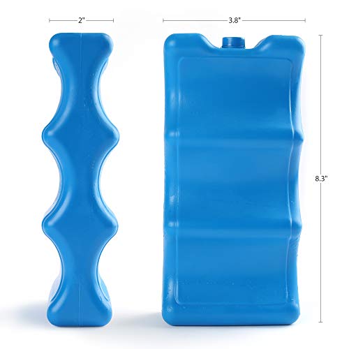 2-Pack Reusable Ice Packs for Cooler & Breast Milk Storage, Contoured Freezer Pack