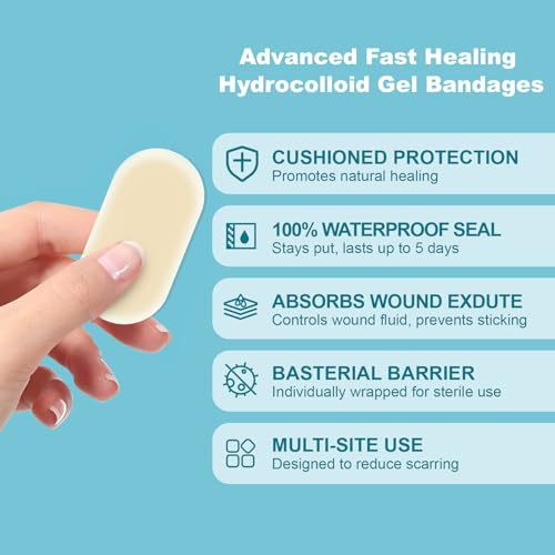 Hydrocolloid Gel Bandages for Minor Wounds - 50 Count, 0.83 x 1.65 in