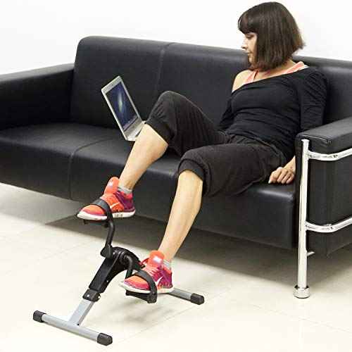 Folding Pedal Exerciser, Mini Under Desk Bike - Portable Foot Hand Cycle Peddler Machine Bicycle Exerciser for Arm Leg While Sitting