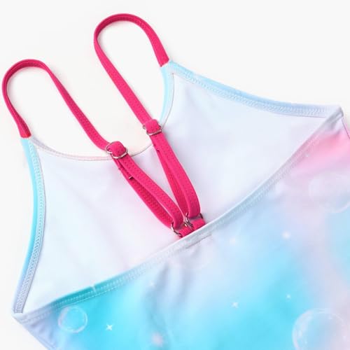 Girls One Piece Swimsuit Kid Bathing Suit Axolotl Blue 7-8 Years