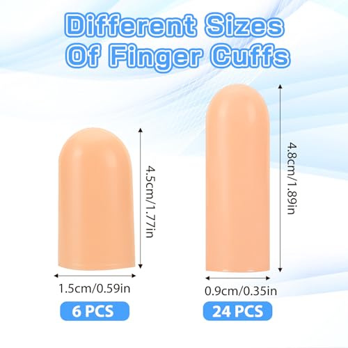 Skin Color Reusable Gel Finger Cots 30 Pcs Silicone Finger Protectors