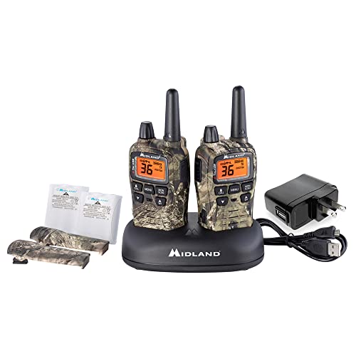 Midland¢ç - T75VP3 - 36 Channel FRS Two-Way Radio - Long Range Walkie Talkie, 121 Privacy Codes, & NOAA Weather Scan + Alert - Mossy Oak Camo - Set of 2