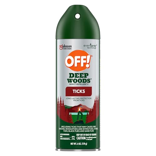 OFF! Deep Woods Insect Repellent Aerosol, Bug Spray with Long Lasting Protection from Ticks and Listed Bugs, 6 oz
