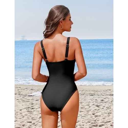 AI'MAGE One Piece Swimsuit Women 2025 Tummy Control Bathing Suits Ruched Modest Full Coverage Swimwear