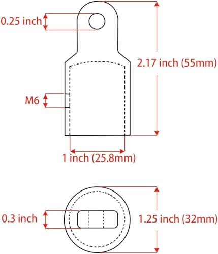 Stainless Steel Boat Bimini Top Cap Fits 1 Inch OD Round Tubing - 32mm OD, 25mm ID