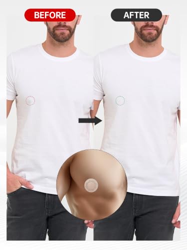4 Pairs Waterproof Silicone Nipple Covers for Men - Reusable Anti-Chafing, Invisible Under Shirts - Size 1 Inch