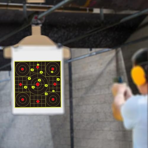 25 Pack Multi-Color 12x12 Inch Splatter Shooting Targets with Adhesive & Repair Patches