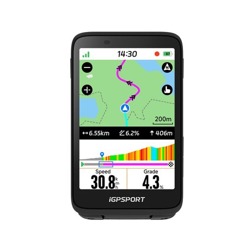 iGPSPORT BiNavi Bike Computer, Touch Screen Map Navigation Music Control Climb Tips Group Riding, Wireless GPS Cycling Computer