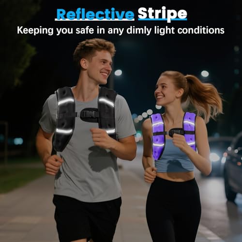 8lb Purple Weighted Vest for Men Women Adjustable Fitness & Workout