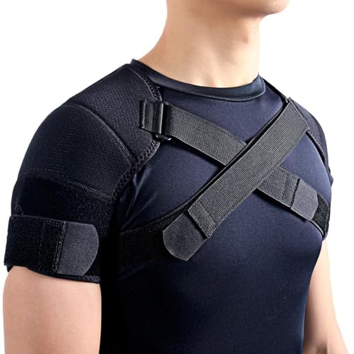 Kuangmi Medium Double Shoulder Support Brace Strap Wrap Neoprene Protector
